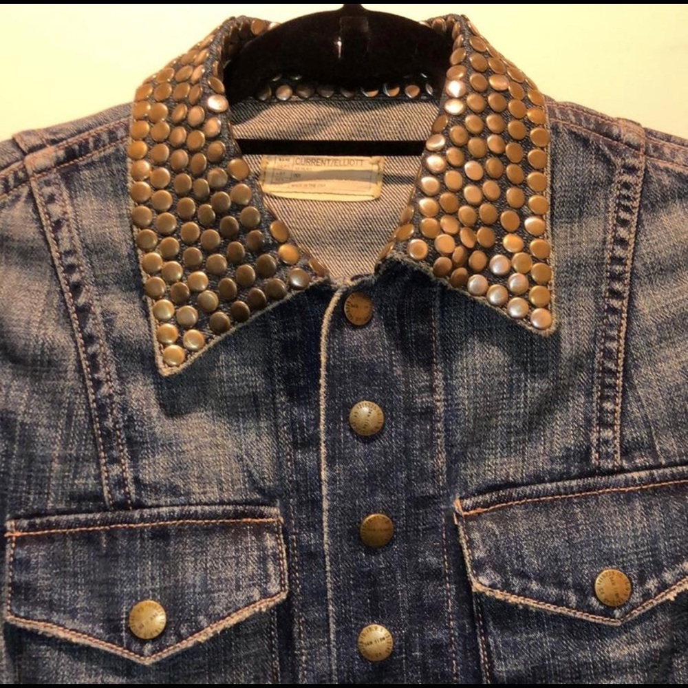 Current/Elliott Mint Condition Stud Denim Jacket - image 3